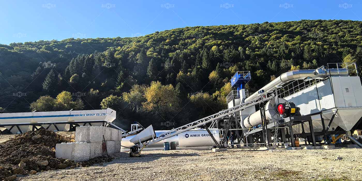 80TPH mobile drum mix asphalt plant equipment in Sarajevo, Bosnia and Herzegovina